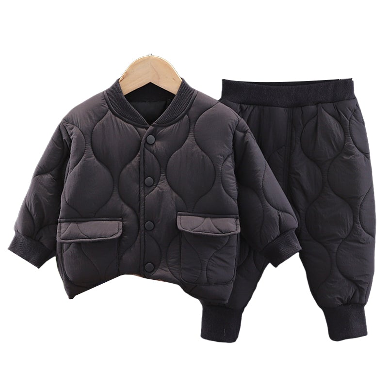 2 Piece Unisex Black Jacket and Pants
