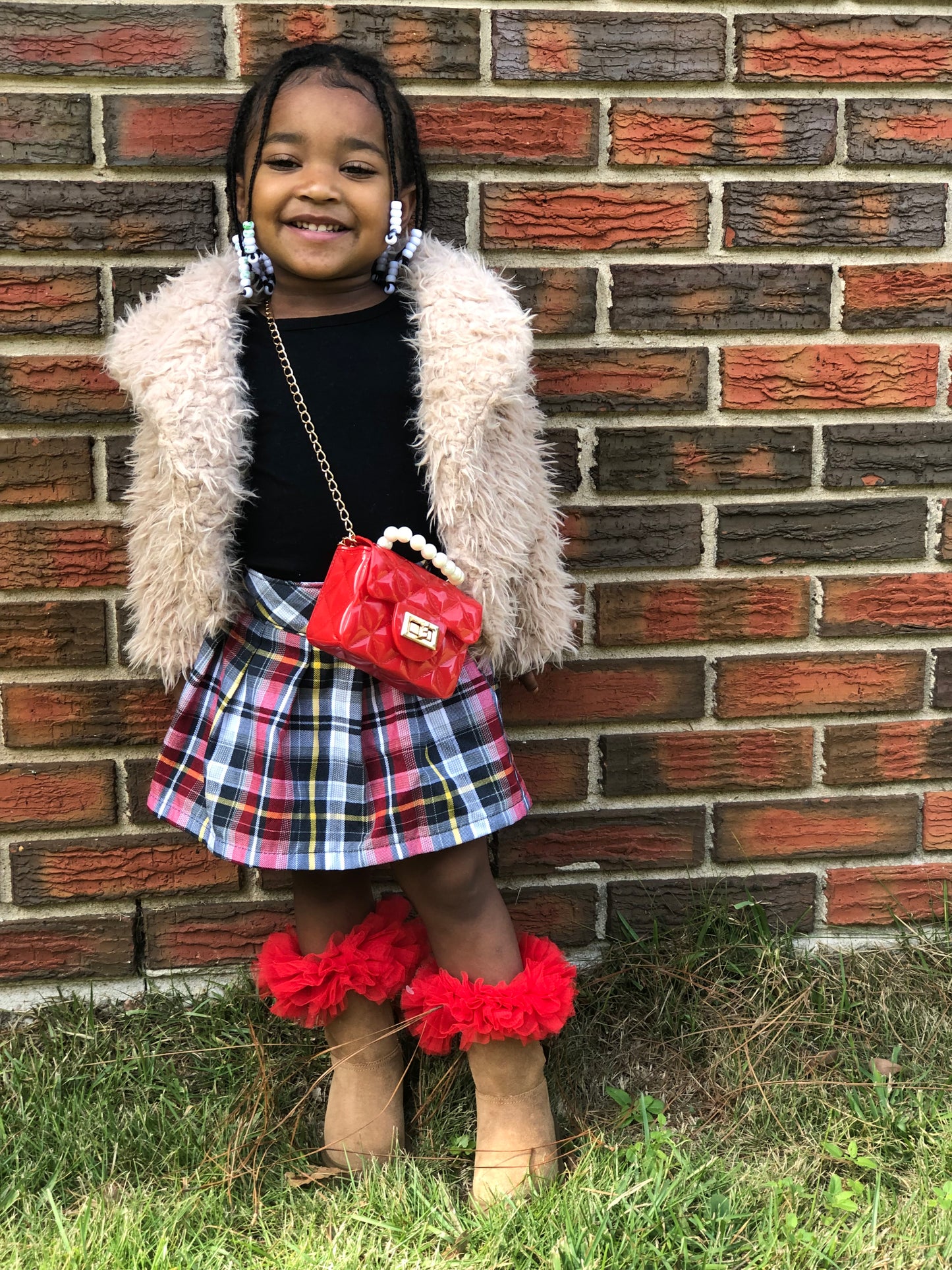 Mommy & Me Brown Faux Fur Cropped Jacket
