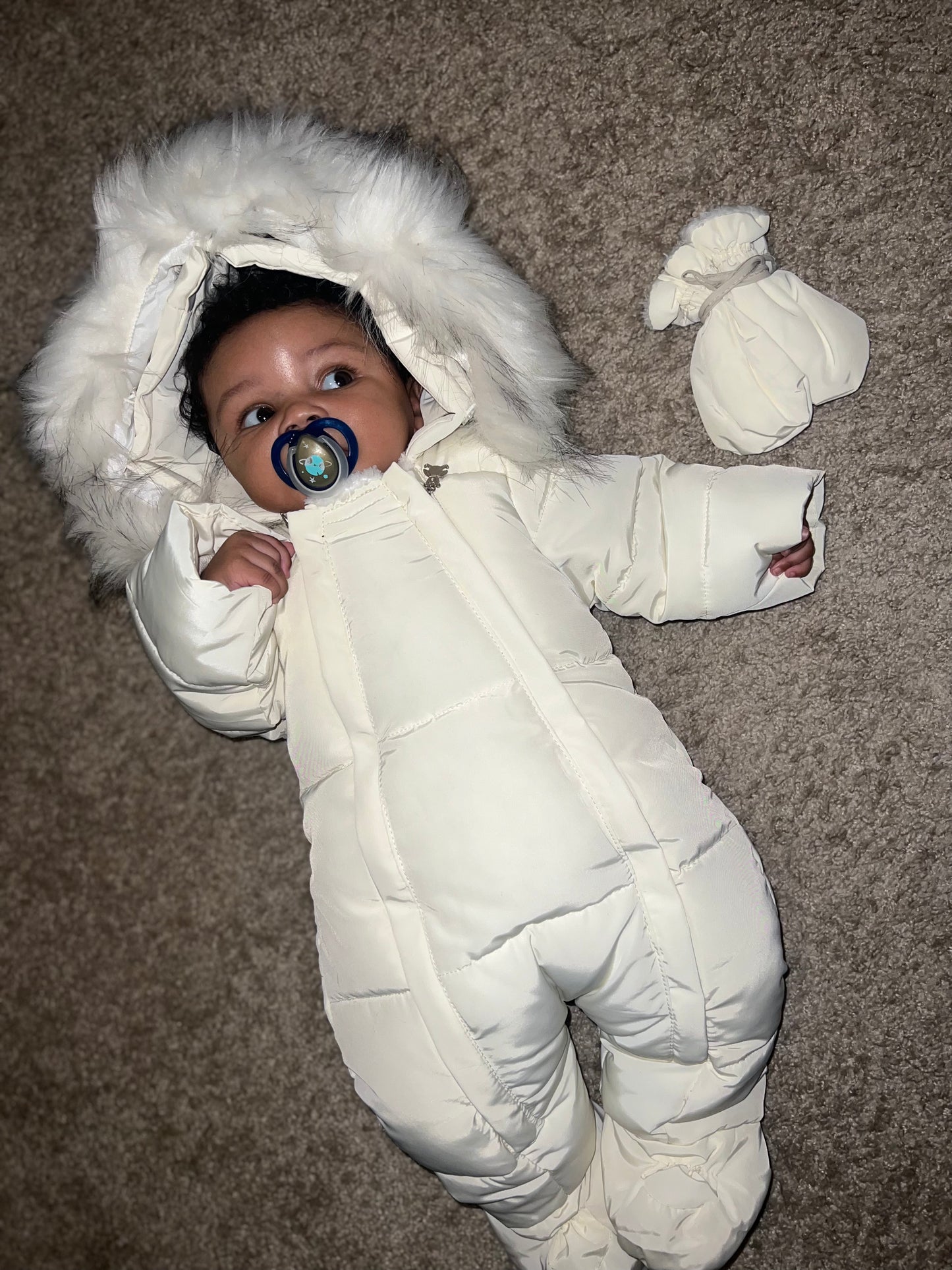 Baby Unisex Winter Jumpsuit Beige