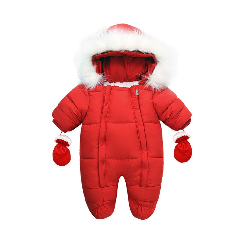 Baby Unisex Winter Jumpsuit Red