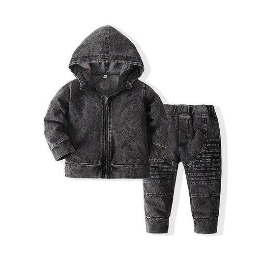 Denim 2 Piece Hoodie and Pants set