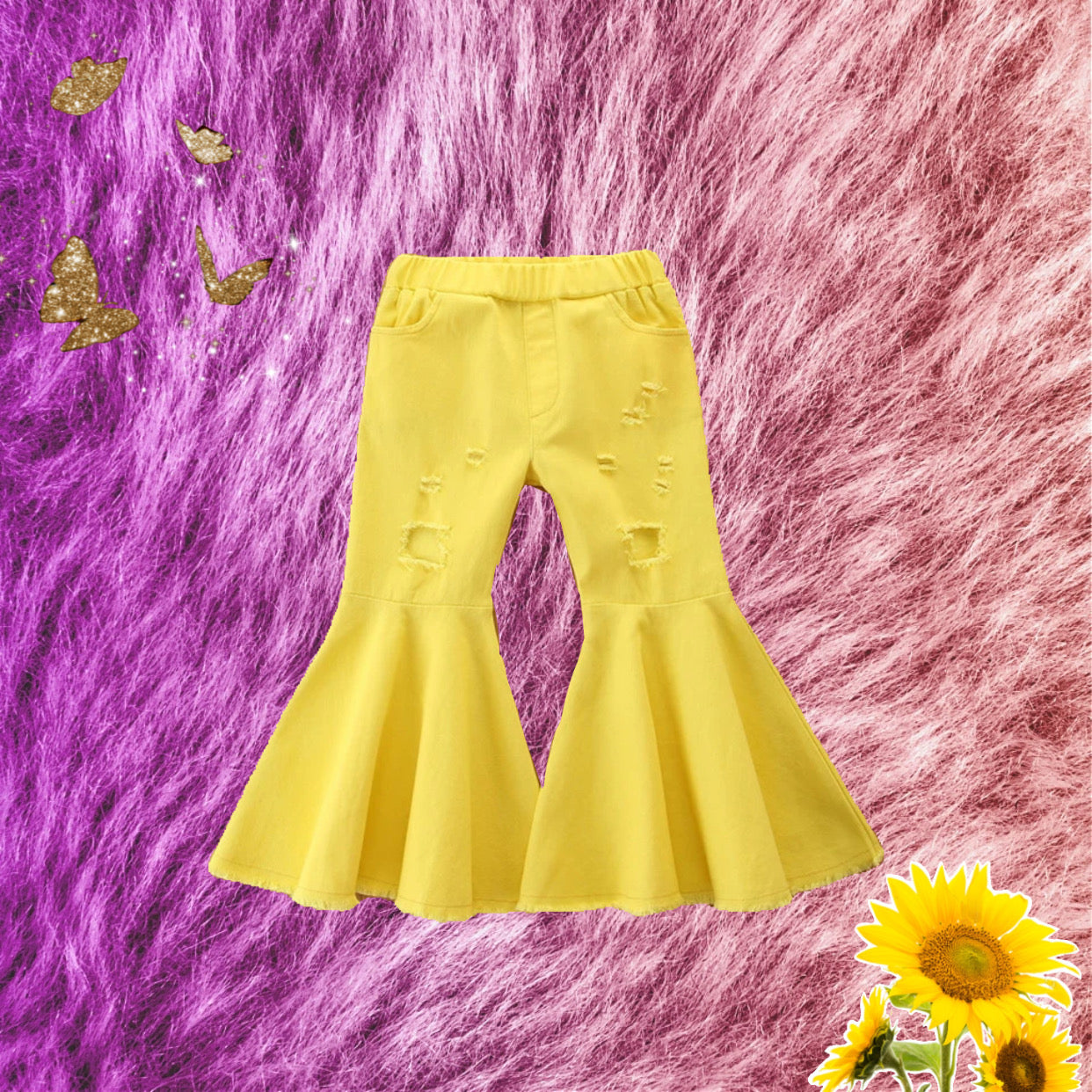 Yellow Jean Bell Bottoms