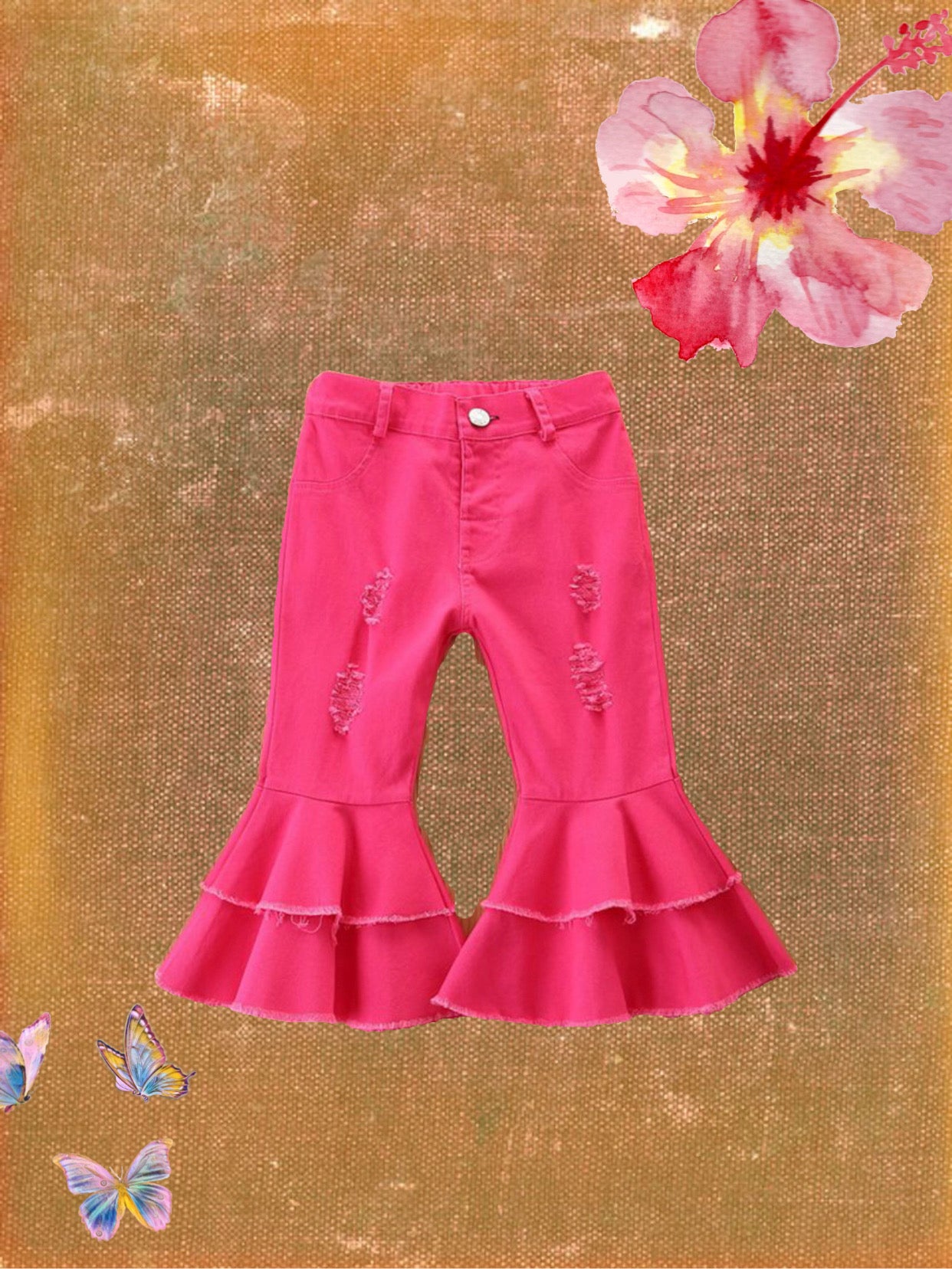 Toddler Girl Pink Bell Bottoms