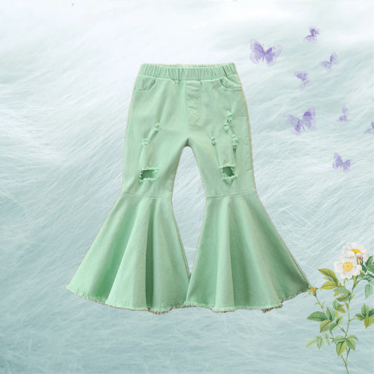 Green Jean Bell Bottoms