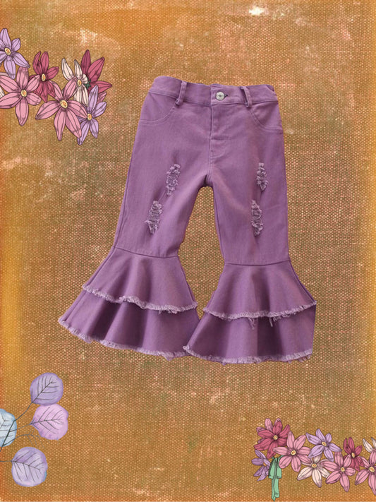 Purple Jean Bell Bottoms