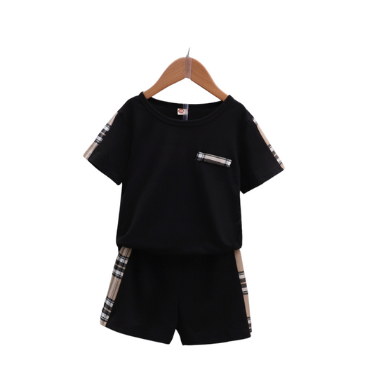 Boys shirt sleeve black set